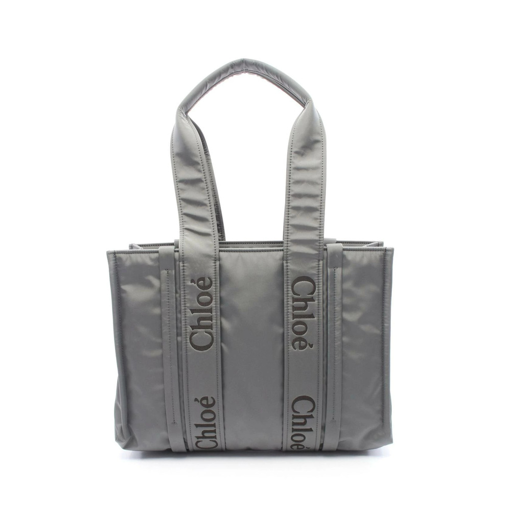 Chloe Woody Tote Bag Gray